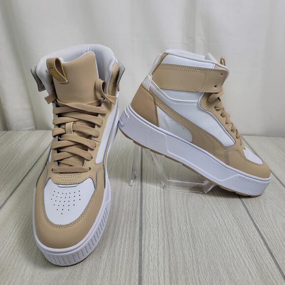 Puma Shoes - Puma Sneakers Womens Size 11 Tan and White Karmen Rebelle Chunky High Top